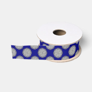 Grey Flower Ribbon by Kenneth Yoncich Grosgrain Ribbon