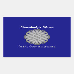 Grey Flower Ribbon by Kenneth Yoncich Sticker