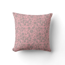 Grey Flowers on Pink MOJO Pillow