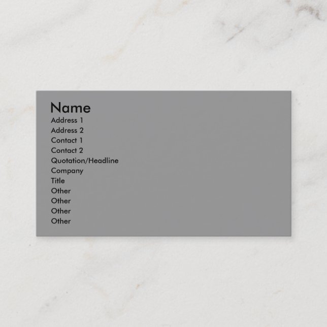 Grey Foam Rubber Business Card (Front)