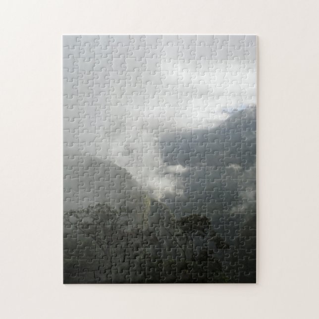 Grey Foggy Clouds above the Mountains Jigsaw Puzzle (Vertical)