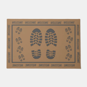 Grey Footprints and Welcome Doormat