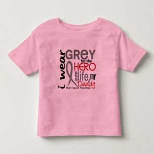 Grey For My Hero 2 Daddy Brain Cancer Toddler T-shirt