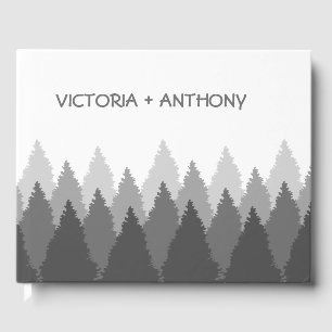 Grey Forest Range Woodland Wedding Guest Book