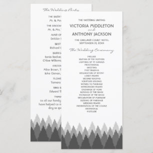 Grey Forest Range Woodland Wedding Program