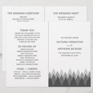 Grey Forest Range Woodland Wedding Program