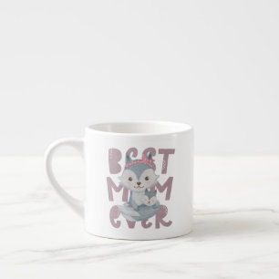 Grey Fox Mom and Cub - Best Mom Ever Espresso Cup