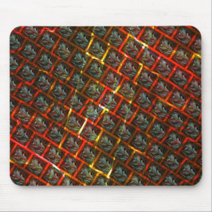 Grey 'framed eyes', grazes, squares or red grating mouse pad