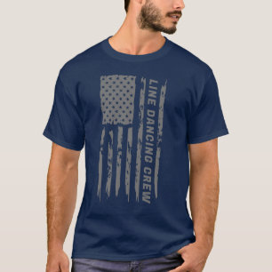 Grey Freedom Flag Line Dancing Crew T-Shirt