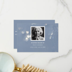 Grey Funeral Memorial From Family Thank you Card 