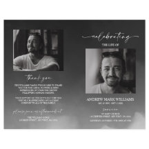 Grey Funeral Order of Service Folded Program