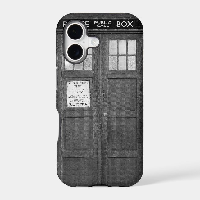 Grey Funny Phone Booth Call Box (Back)