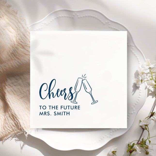 Grey Future Mrs Modern Bridal Shower Napkin (Creator Uploaded)