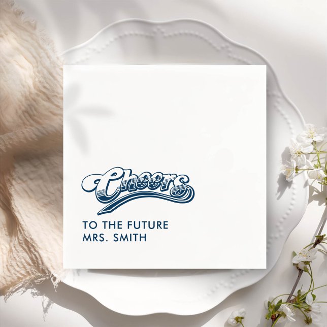 Grey Future Mrs Modern Bridal Shower Napkin (Creator Uploaded)