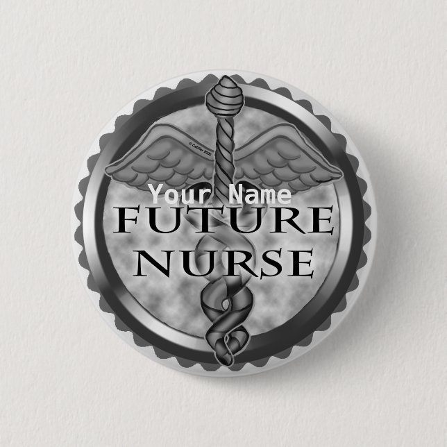 Grey Future Nurse 2 Inch Round Button (Front)