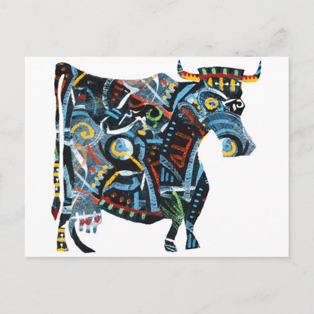 Grey Gallery: Painted Cow Postcard (Front)