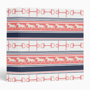 Grey Galloping Horses Pattern Binder