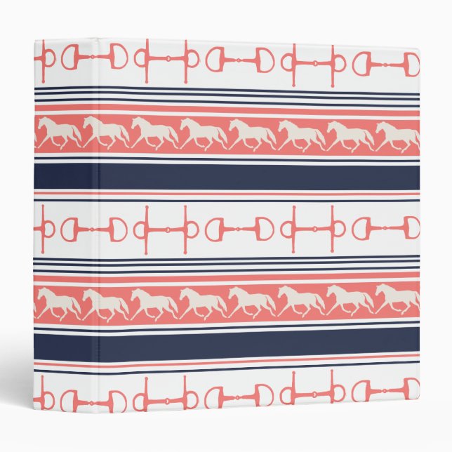 Grey Galloping Horses Pattern Binder (Front/Spine)
