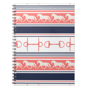 Grey Galloping Horses Pattern Notebook