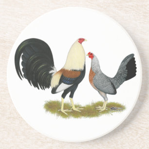 Grey Game Fowl Pair Coaster