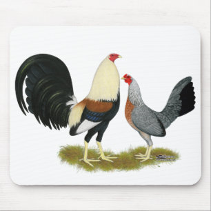 Grey Game Fowl Pair Mouse Pad