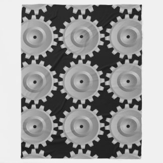 Grey Gear Fleece Blanket