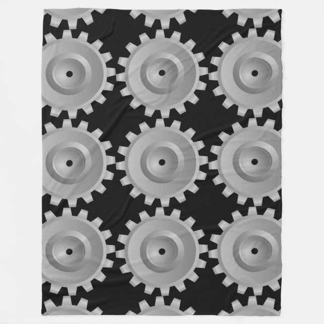 Grey Gear Fleece Blanket (Front)