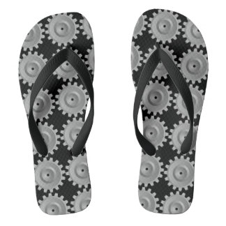 Grey Gear Flip Flops