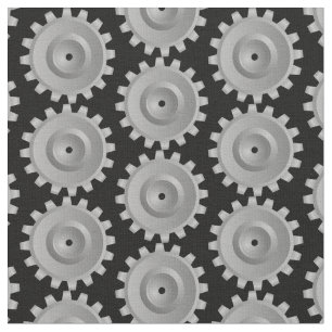 Grey Gears Fabric
