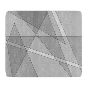 Grey Geometric Cutting Board