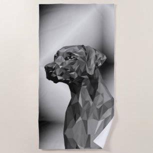Grey Geometric Dog Beach Towel