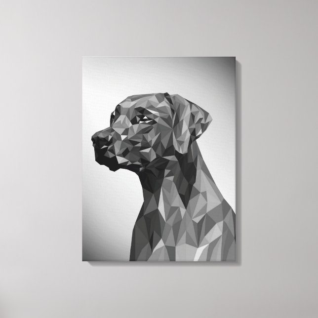 Grey Geometric Dog  Canvas Print (Front)
