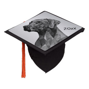 Grey Geometric Dog year Graduation Cap Topper