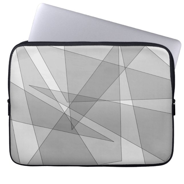 Grey Geometric  Laptop Sleeve (Front)