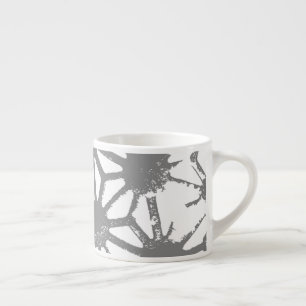 Grey geometric pattern espresso cup