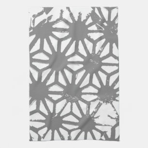 Grey geometric pattern kitchen towel