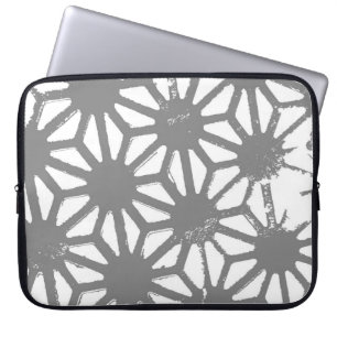 Grey geometric pattern laptop sleeve