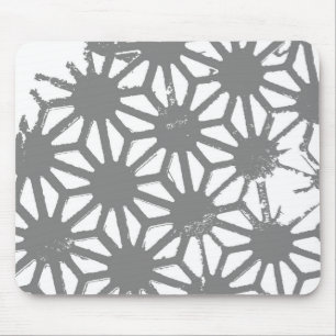 Grey geometric pattern mouse pad