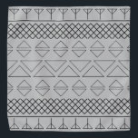 Grey Geometric Pattern Print Pet Bandana<br><div class="desc">Trendy grey geometric print pattern pet bandana. Black print on grey background.</div>