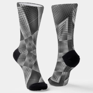 Grey Geometric Pattern Socks