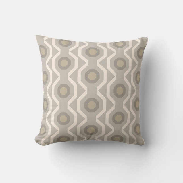Grey geometric pattern throw pillow (Front)