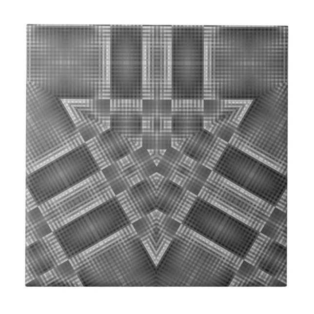 Grey Geometric Pattern Tile (Front)