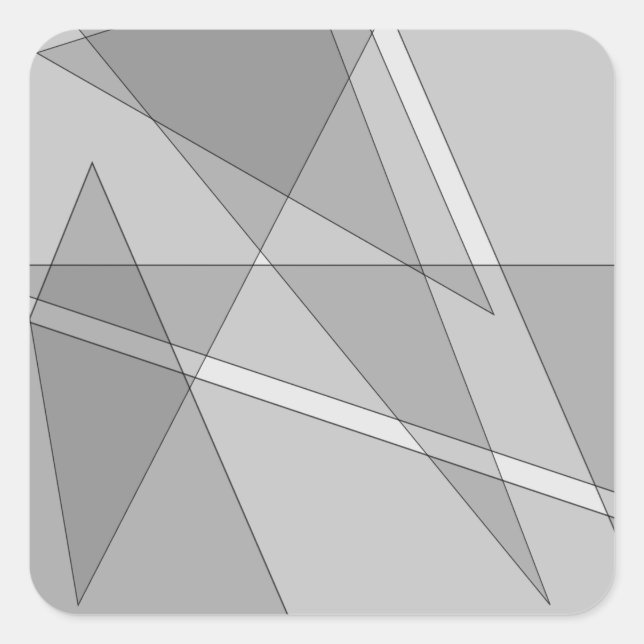 Grey Geometric  Square Sticker (Front)