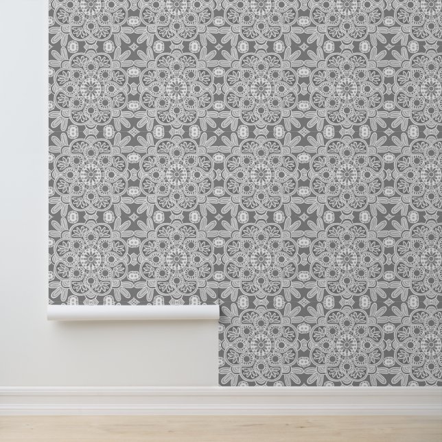Grey geometric tile pattern Wallpaper (Application)