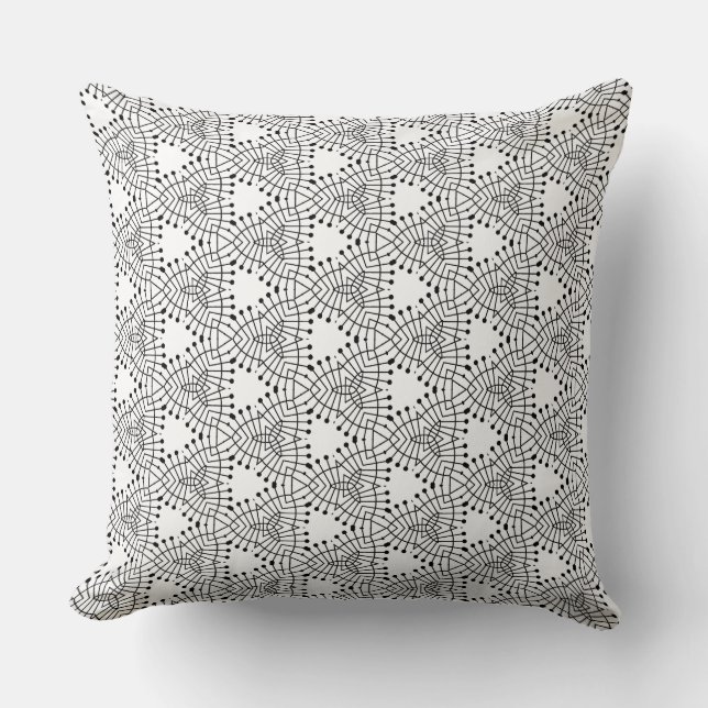 Grey Geometric Triangle Pattern Throw Pillow (Front)