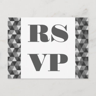 Grey Geometric Triangles RSVP Postcard