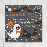 Grey Ghost Halloween Birthday Party Thank You