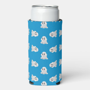 Grey ghost on blue seltzer can cooler