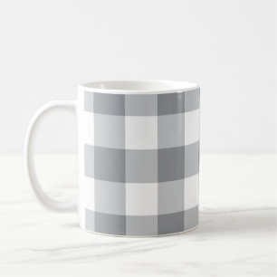 Grey Gingham Pattern Coffee Mug