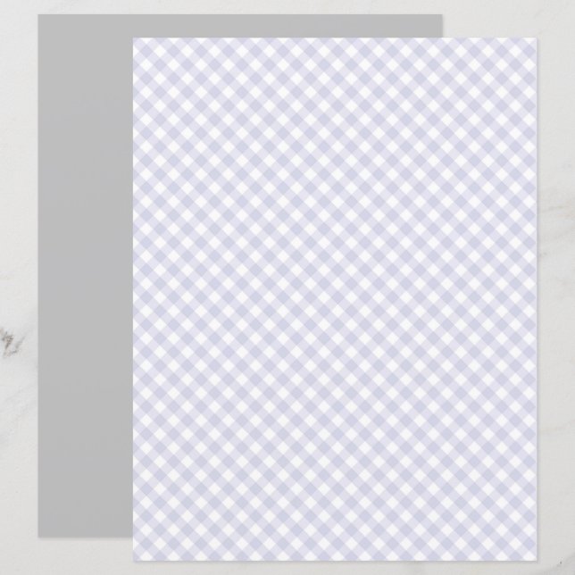 Grey Gingham Scrapbook Paper (Front/Back)